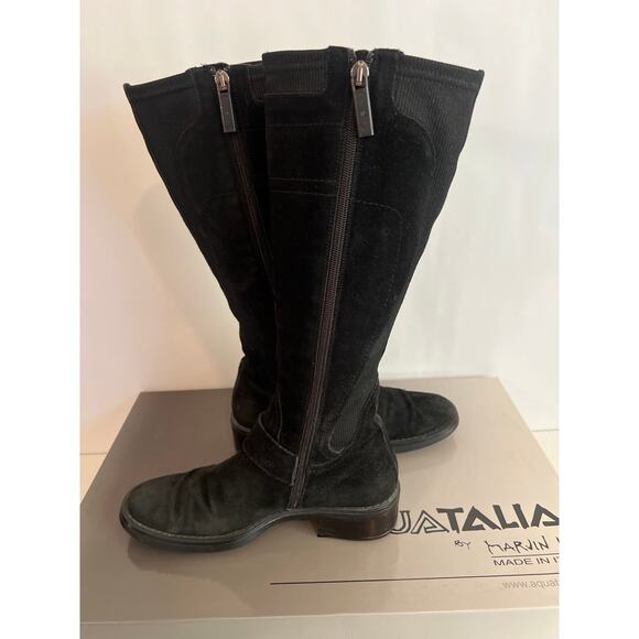 Aquatalia by Marvin K. Black Suede Weatherproof Tall Boots w/box Size 7.5 - Picture 7 of 15